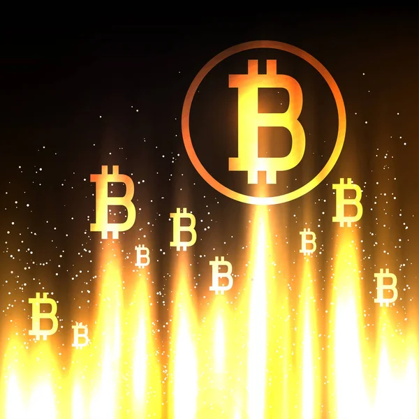 Bitcoin koers stijgt naar boven — Stockvector