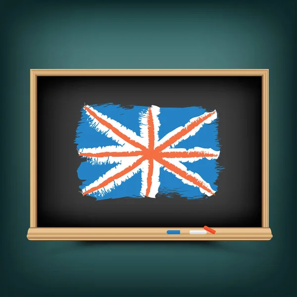 Μεγάλη Βρετανία σημαία επιστήσω μαυροπίνακα σχολείο — Διανυσματικό Αρχείο