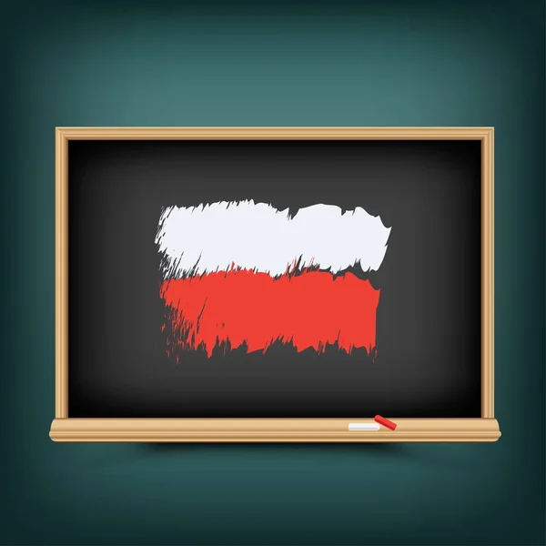 Poland flag draw on school blackboard — Stock Vector