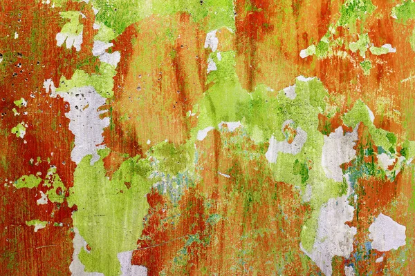 빨간색과 녹색 오래 된 벽 배경 — 스톡 사진