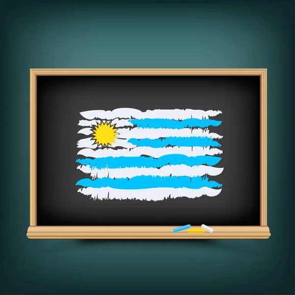 Уругвай цветной флаг рисовать школьную доску — стоковый вектор