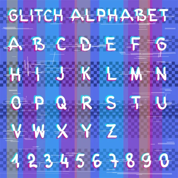 Glitch hacker alfabetet — Stock vektor