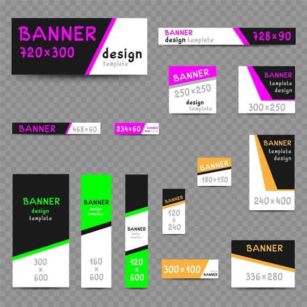 Multicolor web banner size templates — Stock Vector