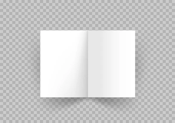 Livre blanc ouvert avec ombre — Image vectorielle