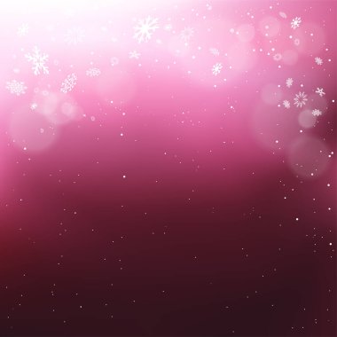 Noel karları pembe karanlıkta hafif yağar