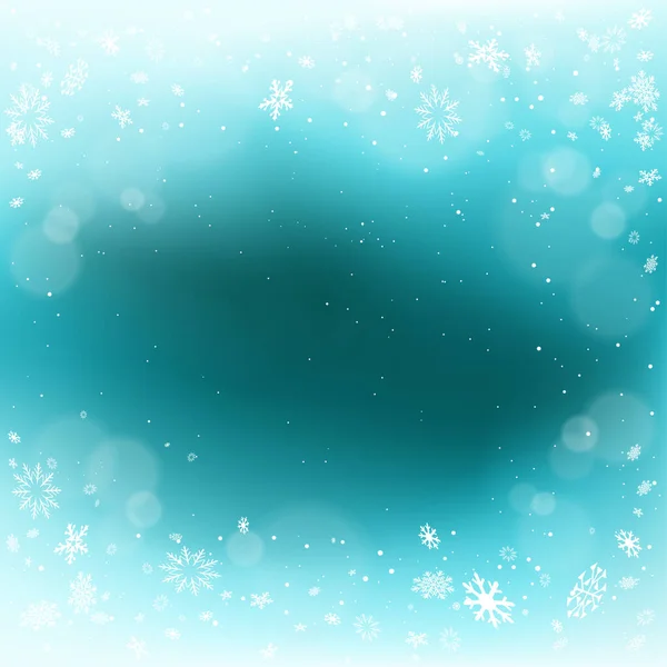 Hiver Noël neige fond bleu — Image vectorielle