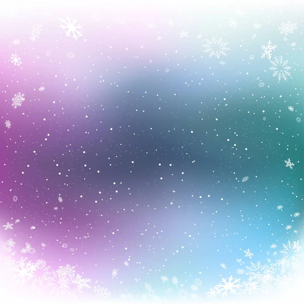 Winter Christmas snowfall color background — Stock Vector