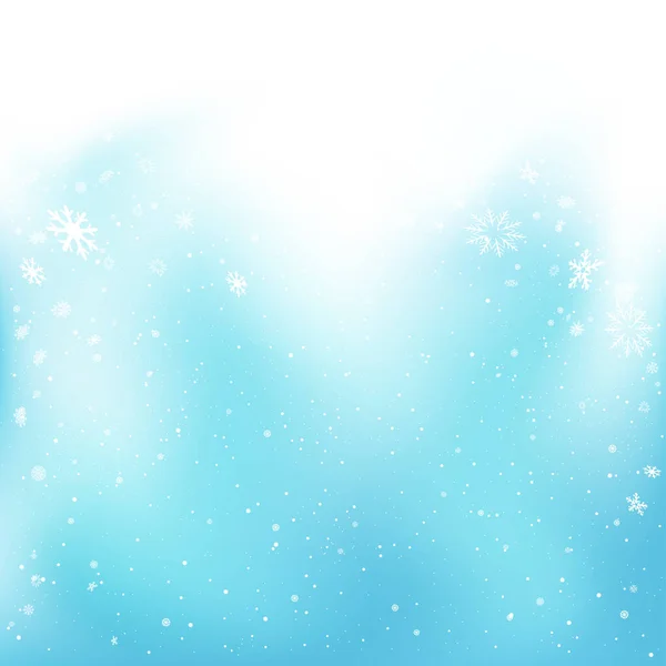 Zima Boże Narodzenie opady śniegu z lazurowego nieba — Wektor stockowy