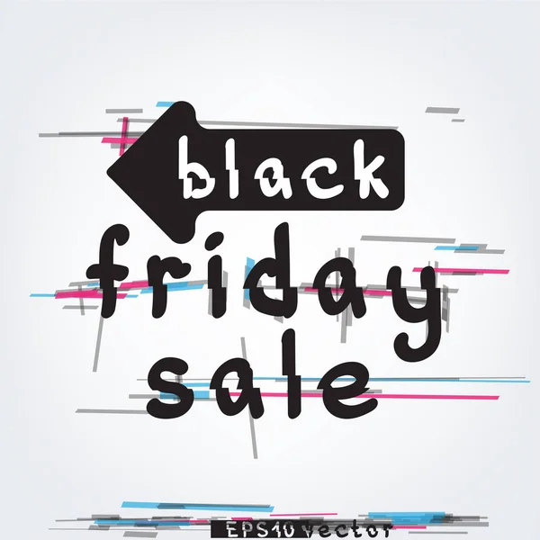 Glitch black friday sale dark text — Stock Vector