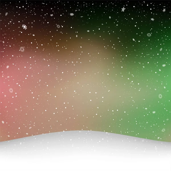 Navidad nevada e invierno nevado colina — Vector de stock