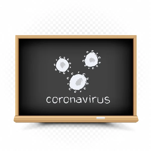 Coronavirus karantén felhívni a táblán — Stock Vector