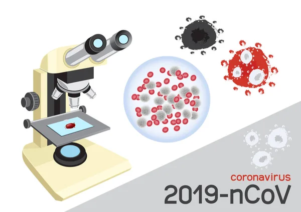 Coronavírus ao microscópio —  Vetores de Stock