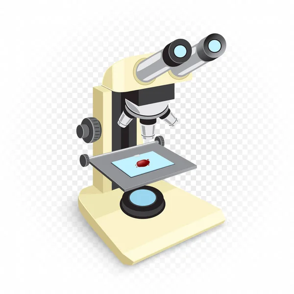 Retro microscope white background — Stock Vector