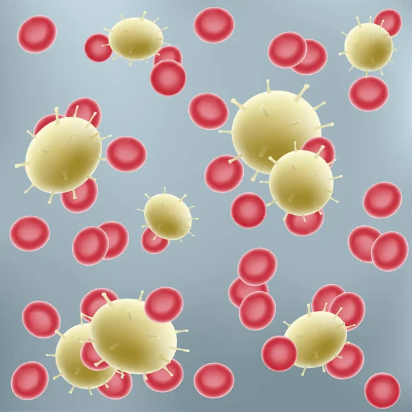 Coronavirus nell'illustrazione del sangue — Vettoriale Stock