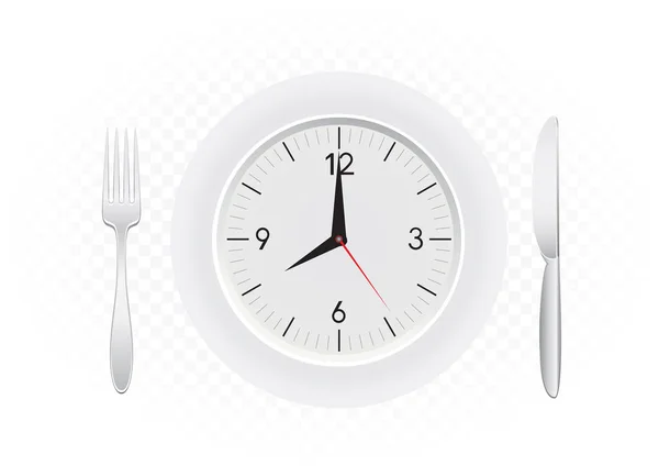 Tablewares indicate time to breakfast — Stock Vector