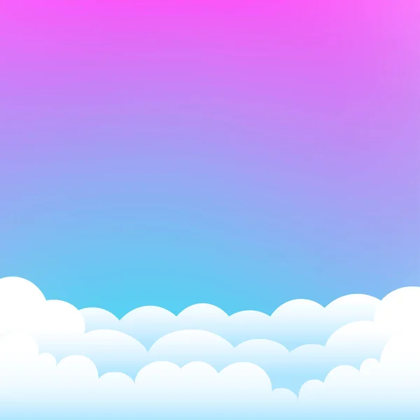 Fondo Plantilla Cielo Azul Rosa Nubes Dibujos Animados Sobre Fondo — Vector de stock