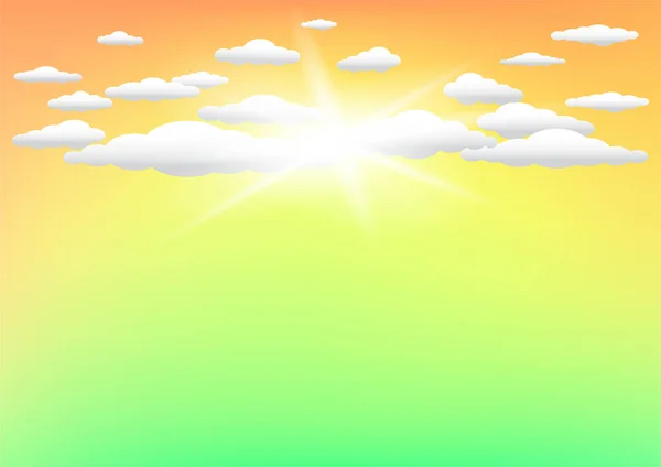 Fond de modèle de ciel orange et vert — Image vectorielle
