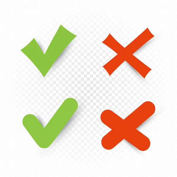 Yes and no sign symbols set — Stockvector