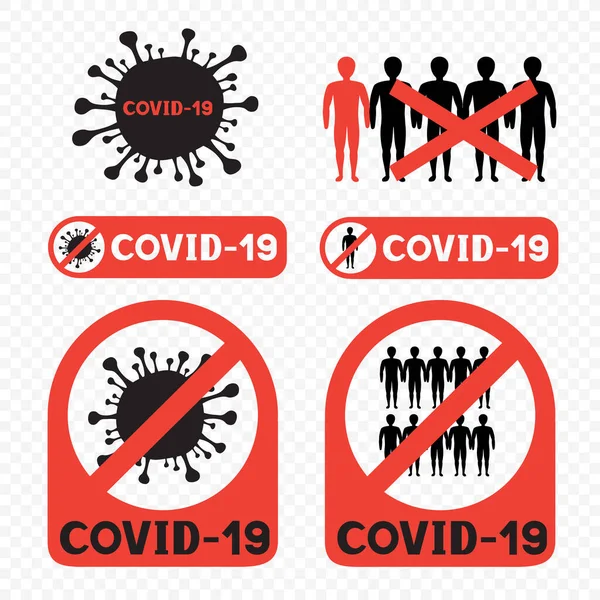 Meg kell állítani a koronavírus betiltását tömeges összejövetelek — Stock Vector