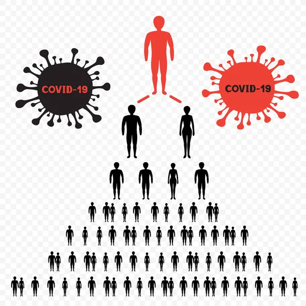Infografikák terjedése coronavirus fertőzés — Stock Vector