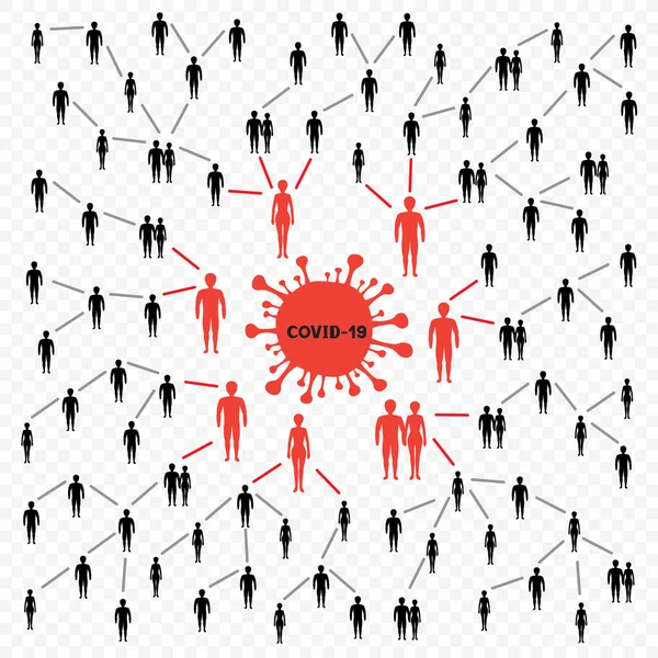 Εξάπλωση coronavirus infographics λοίμωξη — Διανυσματικό Αρχείο