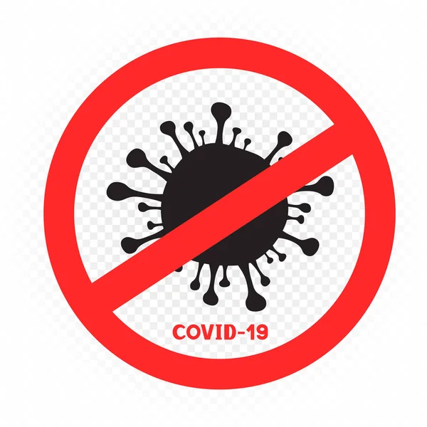Coronavirus fertőzött belépni tilos. — Stock Vector