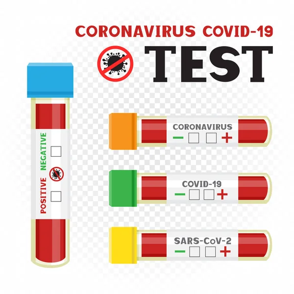 Coronavirus covid-19 teste médico —  Vetores de Stock