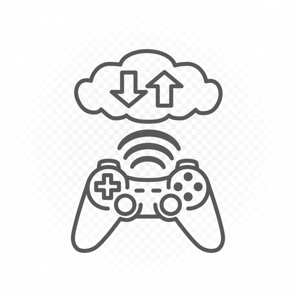 Computer gaming cloud service line icon — Stock Vector