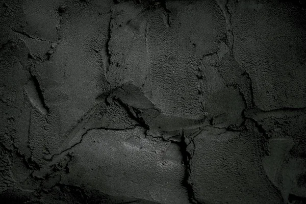 Dunkle Wand Zementmörtel Risse Äußere Textur Hintergrund — Stockfoto