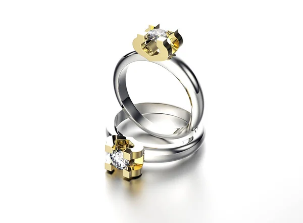 Twee ringen met edelstenen — Stockfoto