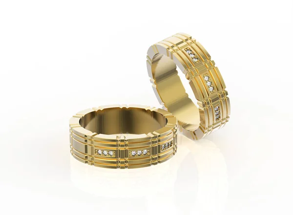 Twee ringen met edelstenen — Stockfoto