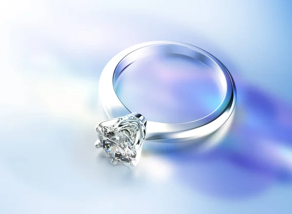 Κομψό δαχτυλίδι με διαμάντι — Φωτογραφία Αρχείου