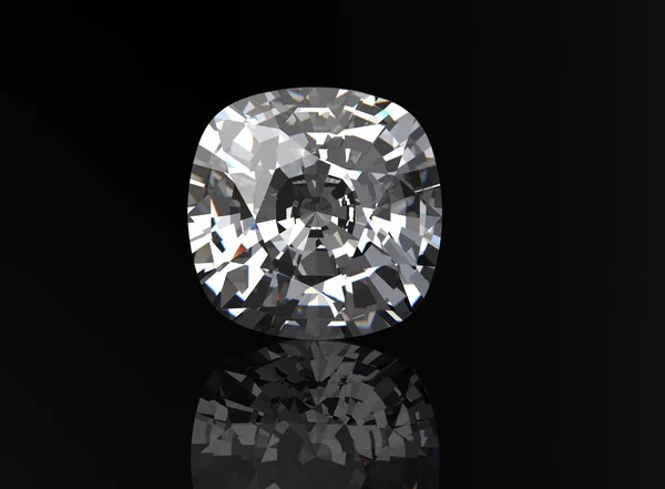 Diamant på svart bakgrund. — Stockfoto