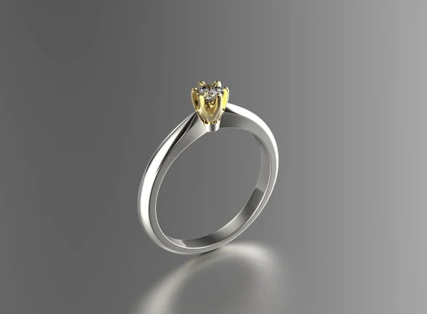 Anello con diamante. Sfondo gioielli — Foto Stock