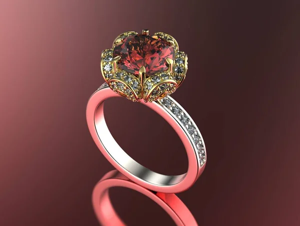 Ring with gemstones. Jewelry background. — Stock Photo, Image