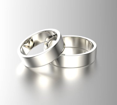 3D çizim altın elmas yüzük. Takı arka plan