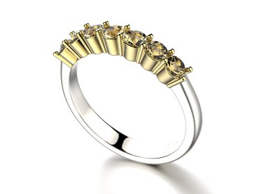 3D çizim altın elmas yüzük. Takı arka plan