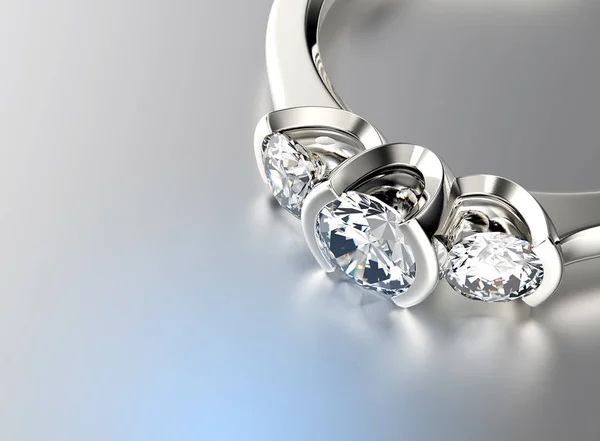 3D obrázek zlata prsten s diamantem. Pozadí šperky — Stock fotografie