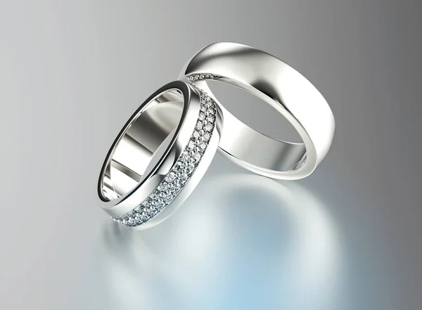 3D иллюстрация золотого кольца с бриллиантом. Ювелирный фон — стоковое фото