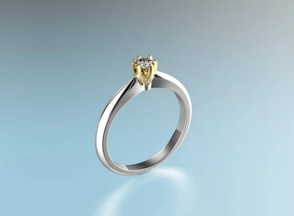 ゴールドの 3 d イラストレーション ダイアモンドをリングします。宝石の背景 — ストック写真