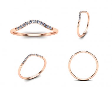 farklı açılardan 3D çizim altın yüzük. Takı backgrou