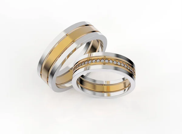 3D illustration av guld Ring. Smycken bakgrund. Mode tillgång — Stockfoto