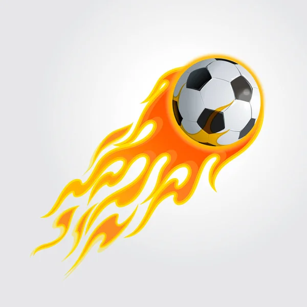 Ballon de football flamboyant — Image vectorielle