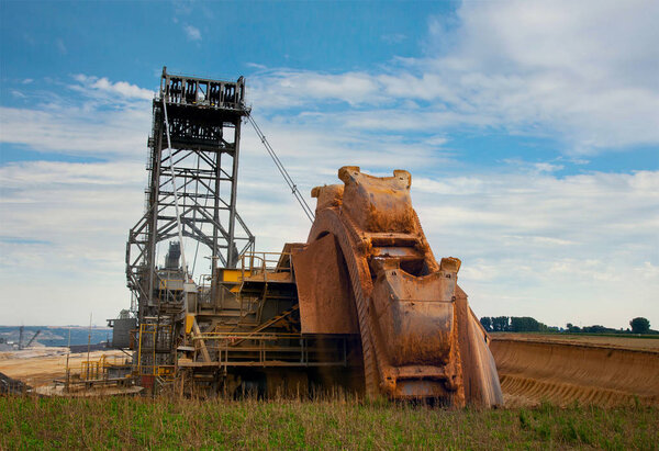 Bucket-wheel excavator in the coal mine