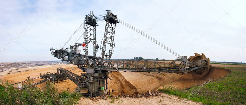 Bucket-wheel excavator in the coal mine