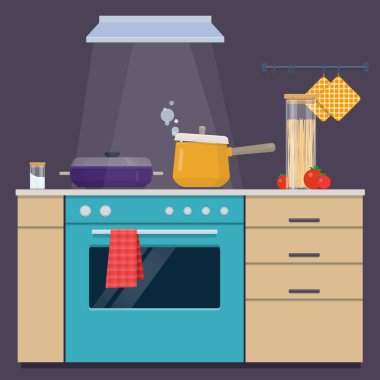 Elektrikli soba üzerinde tava pişirme