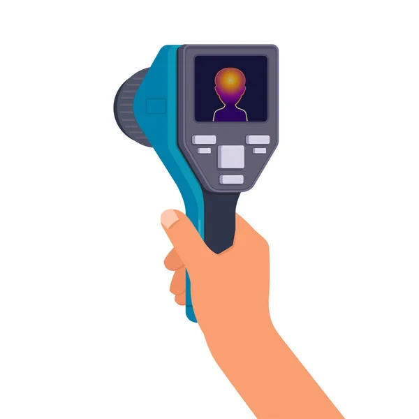 Hand holds a thermal imaging camera — Stock Vector