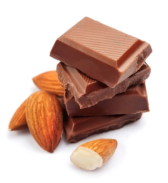 Chocolate with almonds . — Stock Photo, Image