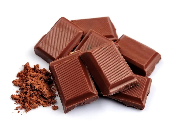 Dark chocolate and caco powder — Stock Photo, Image