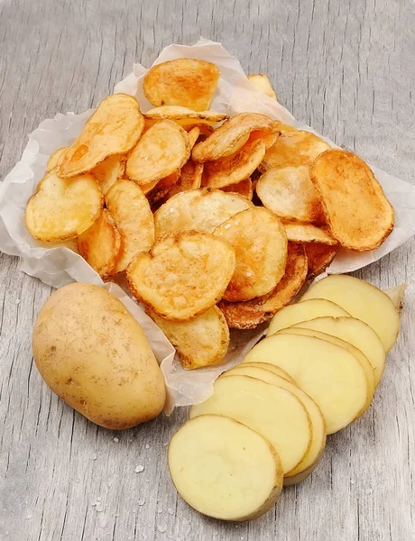 Chips-uri de cartofi closeup — Fotografie, imagine de stoc